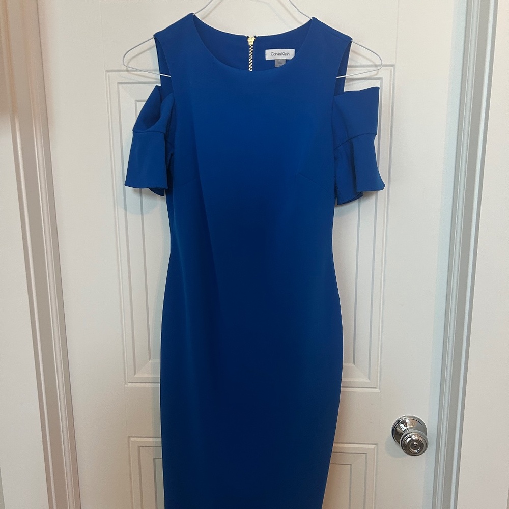 Blue Calvin Klein Fitted Dress